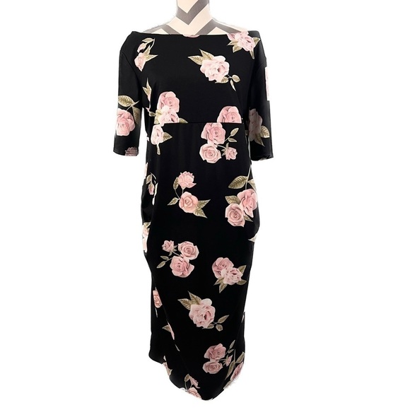 NWT - ASOS Maternity Bodycon Dress In Floral Print - Size 14 - Picture 1 of 8